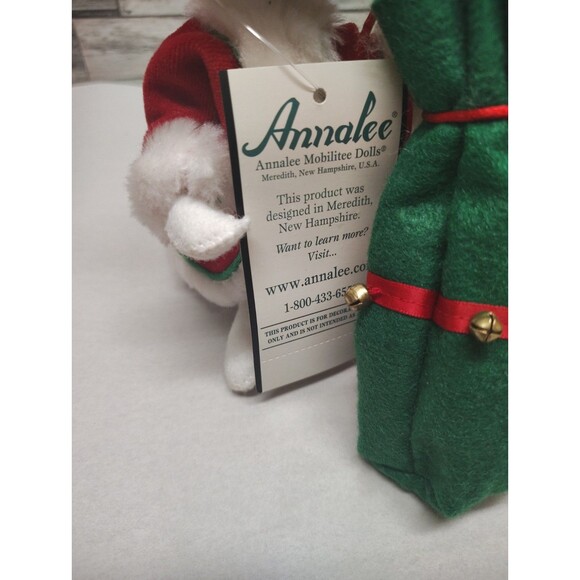 ANNALEE JINGLEBELL MOUSE CHRISTMAS SANTA SUIT W/SACK 7 INCHES HIGH - Picture 5 of 8